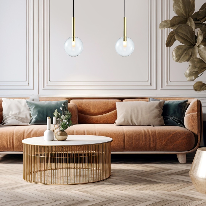 Chandelier on a string NIKO 1xG9/9W/230V d. 20 cm gold
