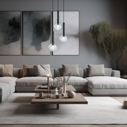 Chandelier on a string NIKO 3xG9/9W/230V black