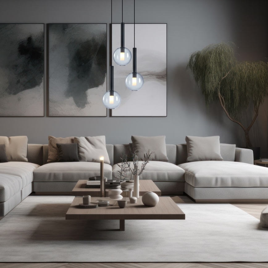 Chandelier on a string NIKO 3xG9/9W/230V black