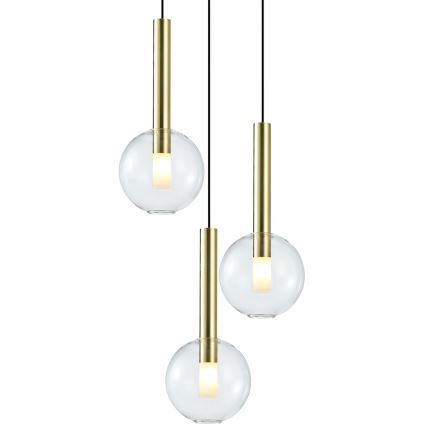 Chandelier on a string NIKO 3xG9/9W/230V gold