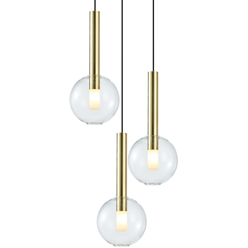 Chandelier on a string NIKO 3xG9/9W/230V gold