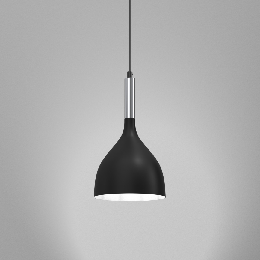Chandelier on a string NOAK 1xE27/15W/230V black/shiny chrome