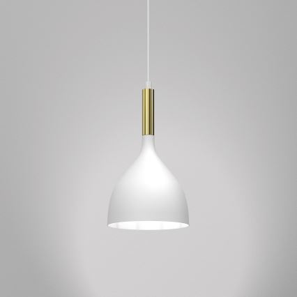Chandelier on a string NOAK 1xE27/15W/230V white/gold