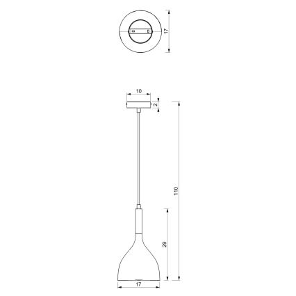 Chandelier on a string NOAK 1xE27/15W/230V white/gold
