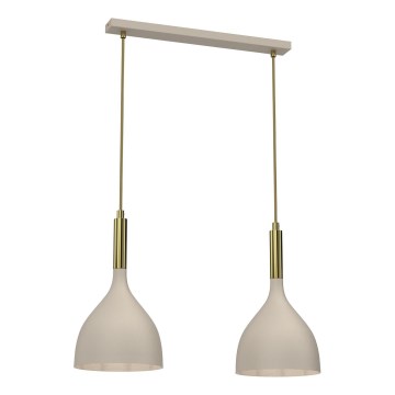 Chandelier on a string NOAK 2xE27/15W/230V beige/gold