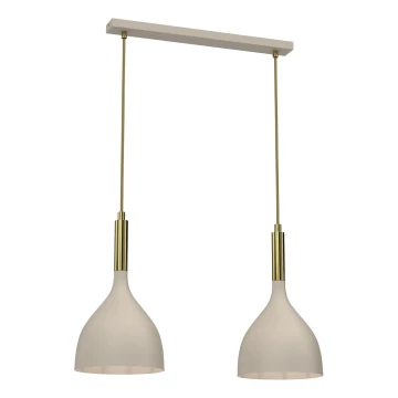 Chandelier on a string NOAK 2xE27/15W/230V beige/gold