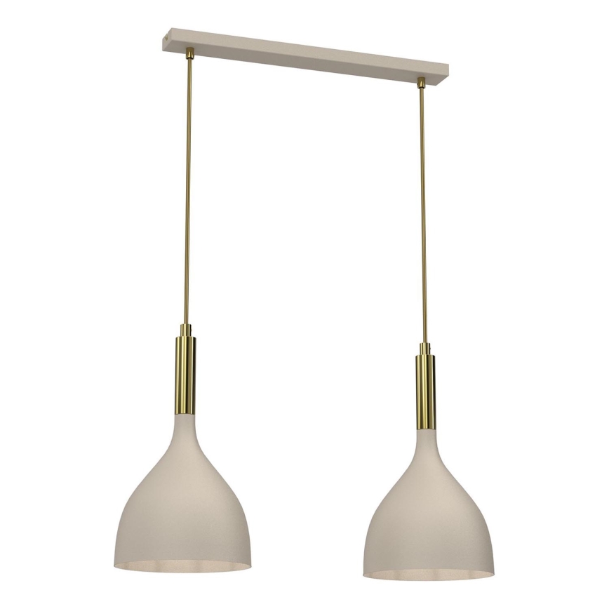 Chandelier on a string NOAK 2xE27/15W/230V beige/gold