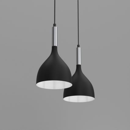 Chandelier on a string NOAK 2xE27/15W/230V black/shiny chrome