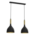 Chandelier on a string NOAK 2xE27/15W/230V black/gold