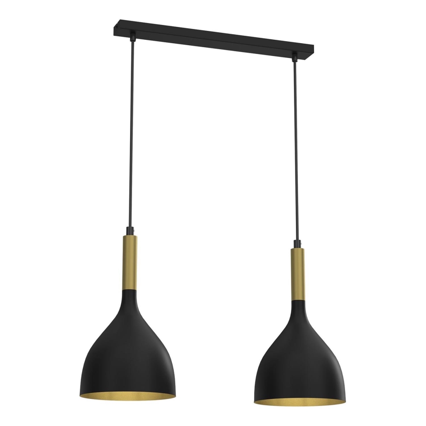 Chandelier on a string NOAK 2xE27/15W/230V black/gold