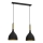 Chandelier on a string NOAK 2xE27/15W/230V black/gold