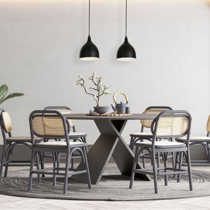 Chandelier on a string NOAK 2xE27/15W/230V black