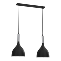 Chandelier on a string NOAK 2xE27/15W/230V black/shiny chrome