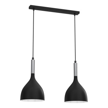 Chandelier on a string NOAK 2xE27/15W/230V black/shiny chrome