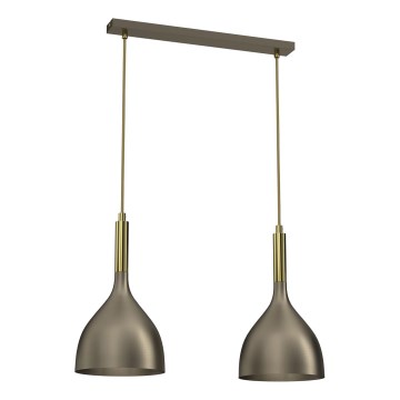 Chandelier on a string NOAK 2xE27/15W/230V brass/gold