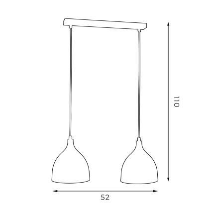 Chandelier on a string NOAK 2xE27/15W/230V grey