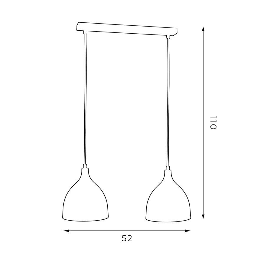 Chandelier on a string NOAK 2xE27/15W/230V grey