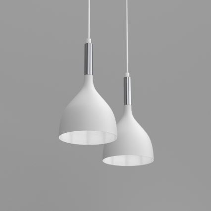 Chandelier on a string NOAK 2xE27/15W/230V white/shiny chrome
