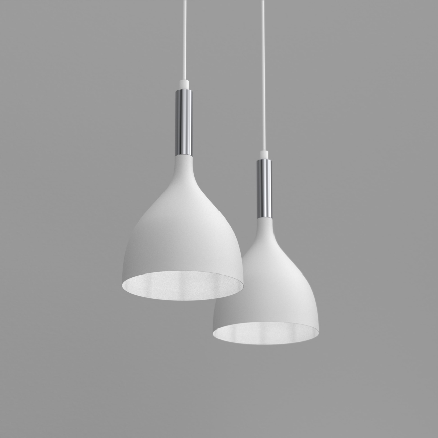 Chandelier on a string NOAK 2xE27/15W/230V white/shiny chrome