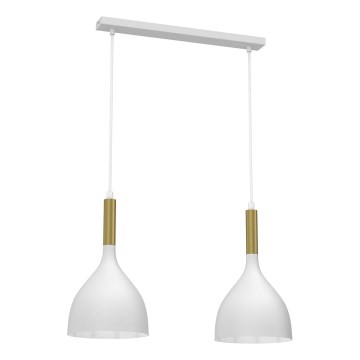 Chandelier on a string NOAK 2xE27/15W/230V white/gold