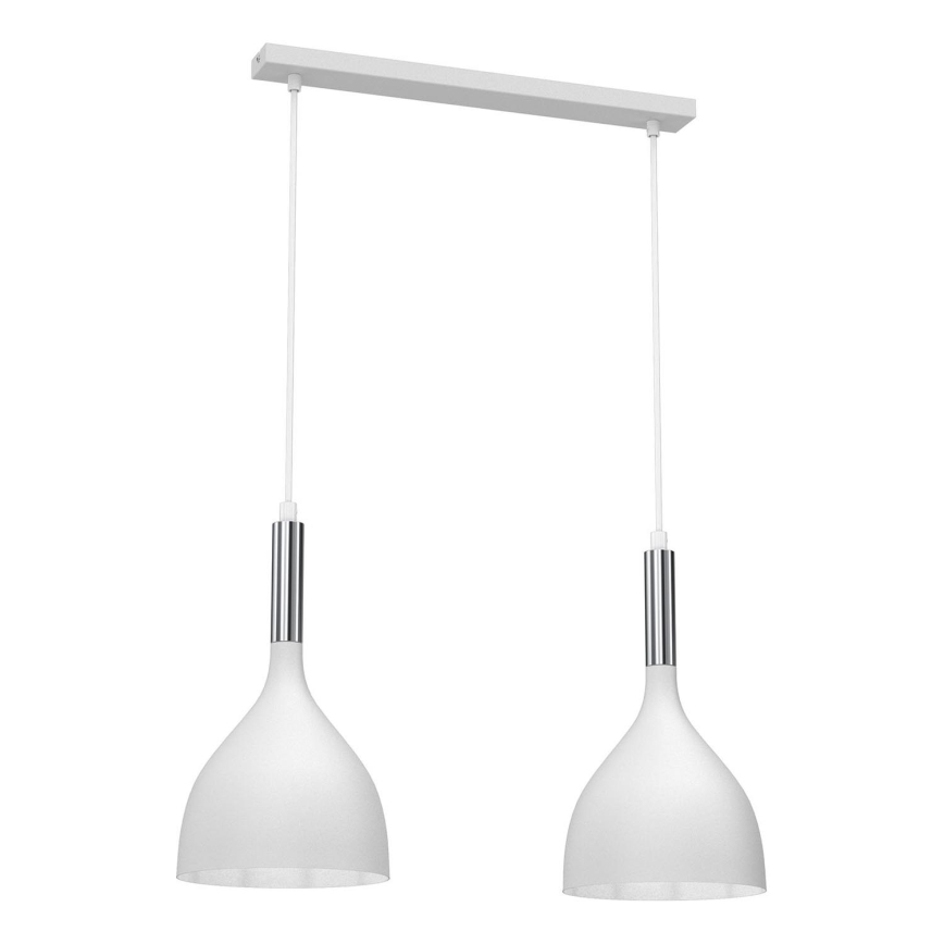 Chandelier on a string NOAK 2xE27/15W/230V white/shiny chrome