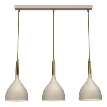 Chandelier on a string NOAK 3xE27/15W/230V beige/gold