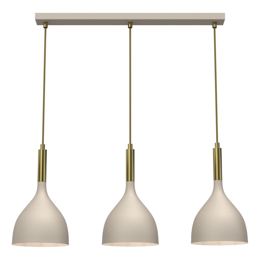 Chandelier on a string NOAK 3xE27/15W/230V beige/gold