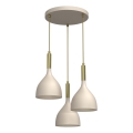 Chandelier on a string NOAK 3xE27/15W/230V beige/gold
