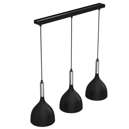 Chandelier on a string NOAK 3xE27/15W/230V black/shiny chrome