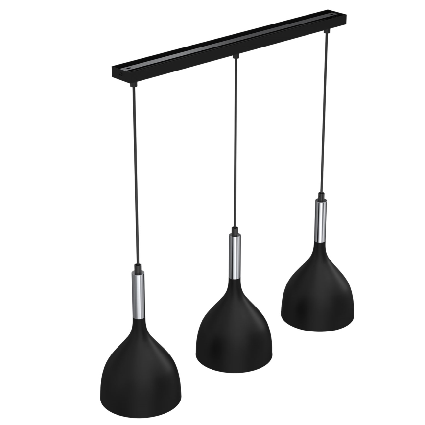Chandelier on a string NOAK 3xE27/15W/230V black/shiny chrome