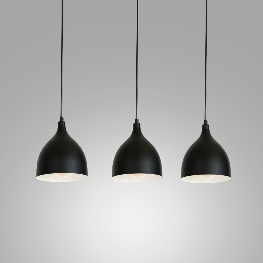 Chandelier on a string NOAK 3xE27/15W/230V black