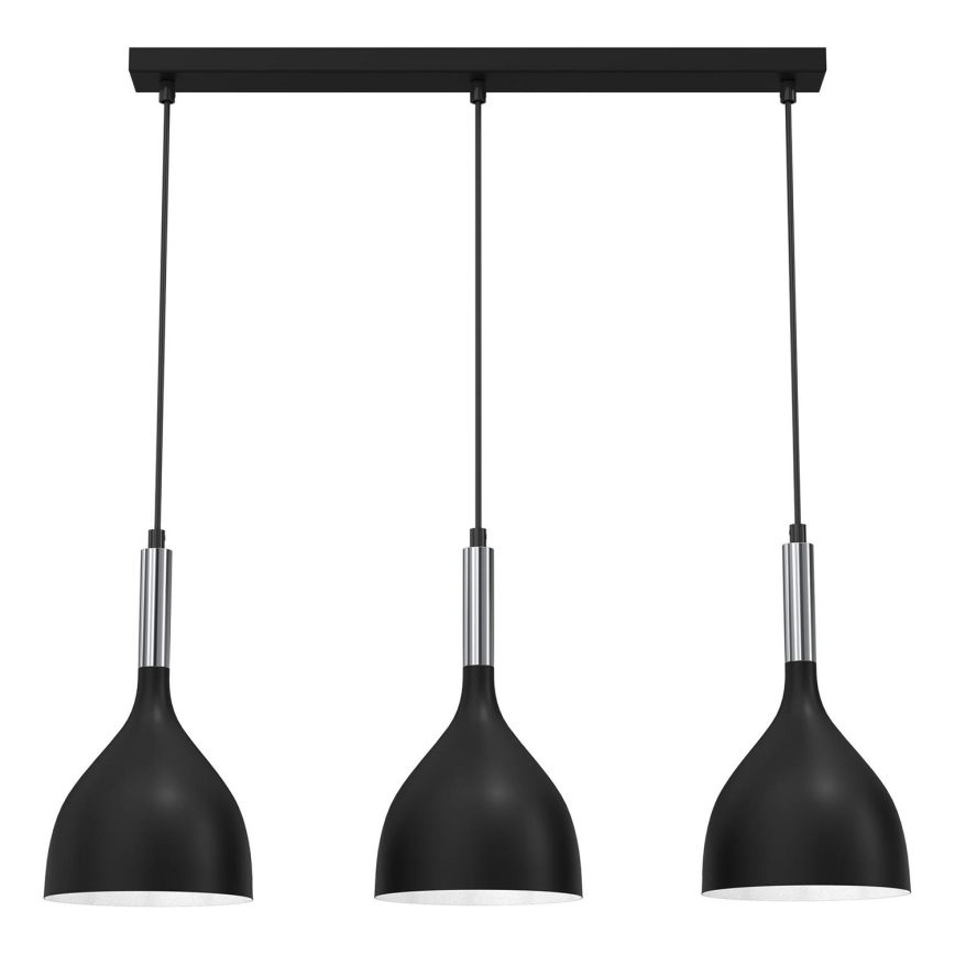 Chandelier on a string NOAK 3xE27/15W/230V black/shiny chrome