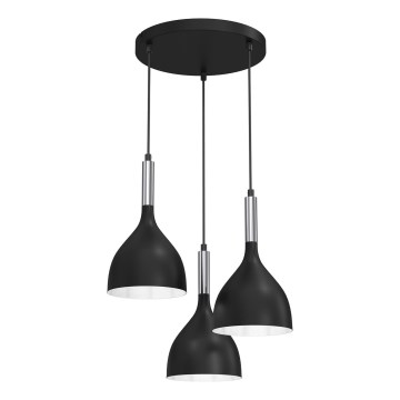 Chandelier on a string NOAK 3xE27/15W/230V black/shiny chrome