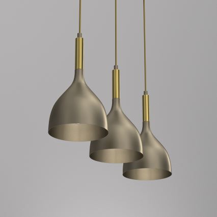 Chandelier on a string NOAK 3xE27/15W/230V brass/gold