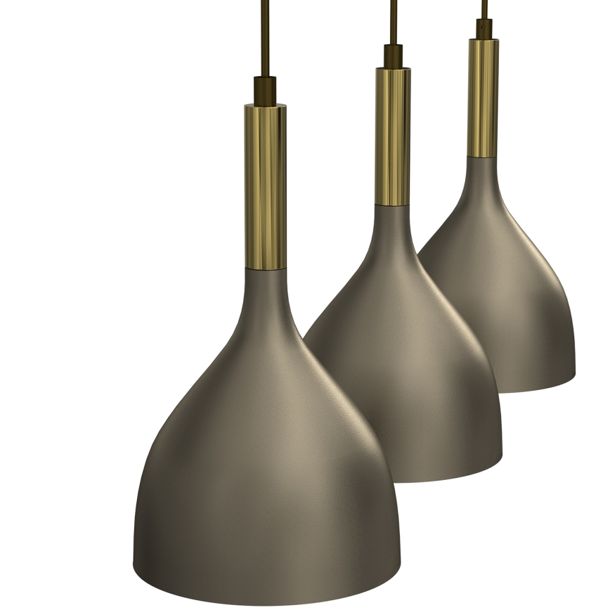 Chandelier on a string NOAK 3xE27/15W/230V brass/gold