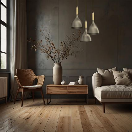 Chandelier on a string NOAK 3xE27/15W/230V brass/gold