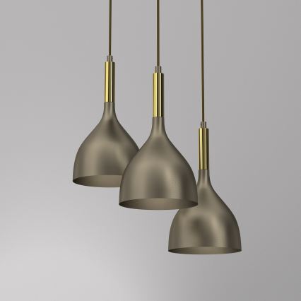 Chandelier on a string NOAK 3xE27/15W/230V brass/gold