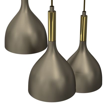 Chandelier on a string NOAK 3xE27/15W/230V brass/gold