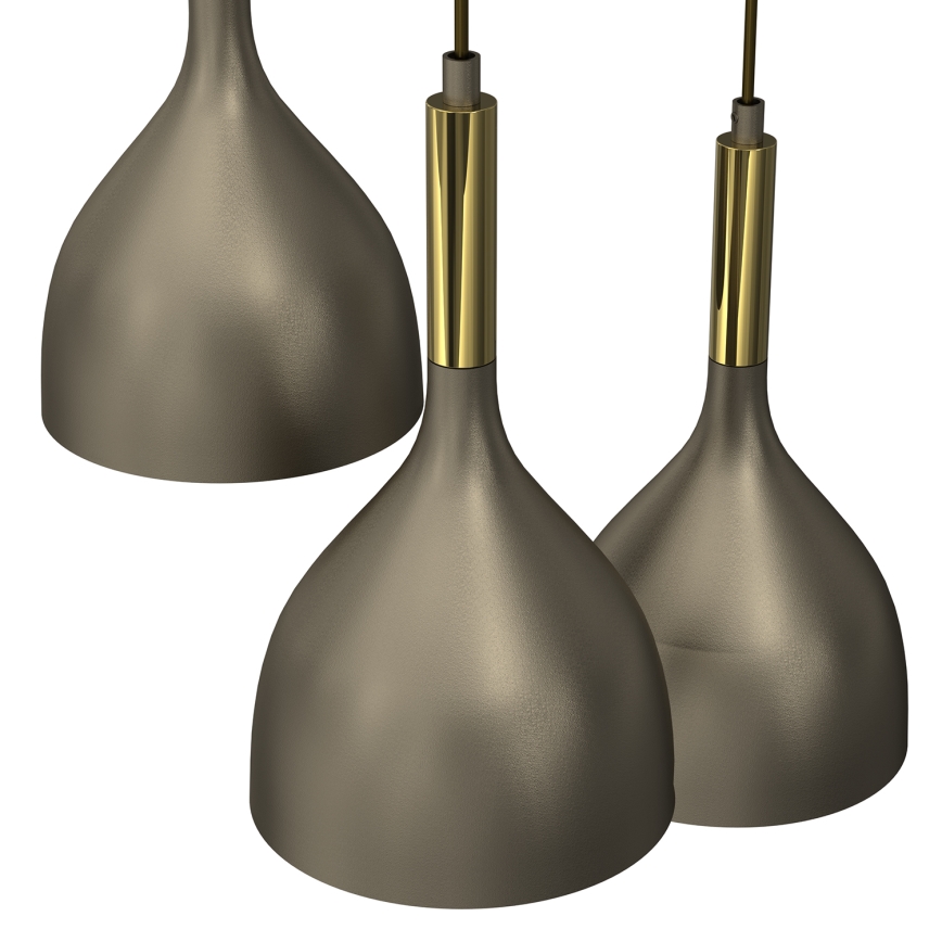 Chandelier on a string NOAK 3xE27/15W/230V brass/gold
