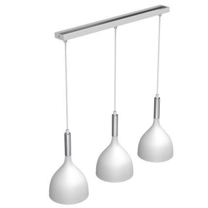 Chandelier on a string NOAK 3xE27/15W/230V white/shiny chrome