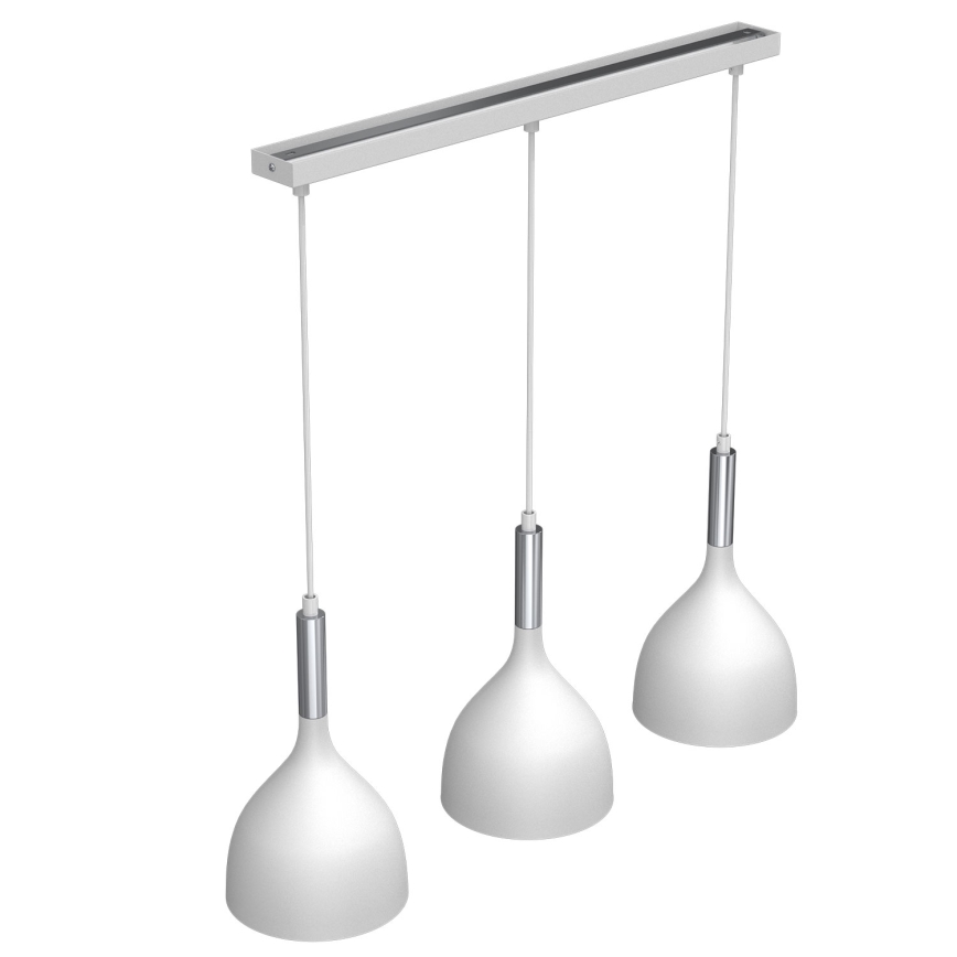 Chandelier on a string NOAK 3xE27/15W/230V white/shiny chrome