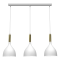 Chandelier on a string NOAK 3xE27/15W/230V white/gold