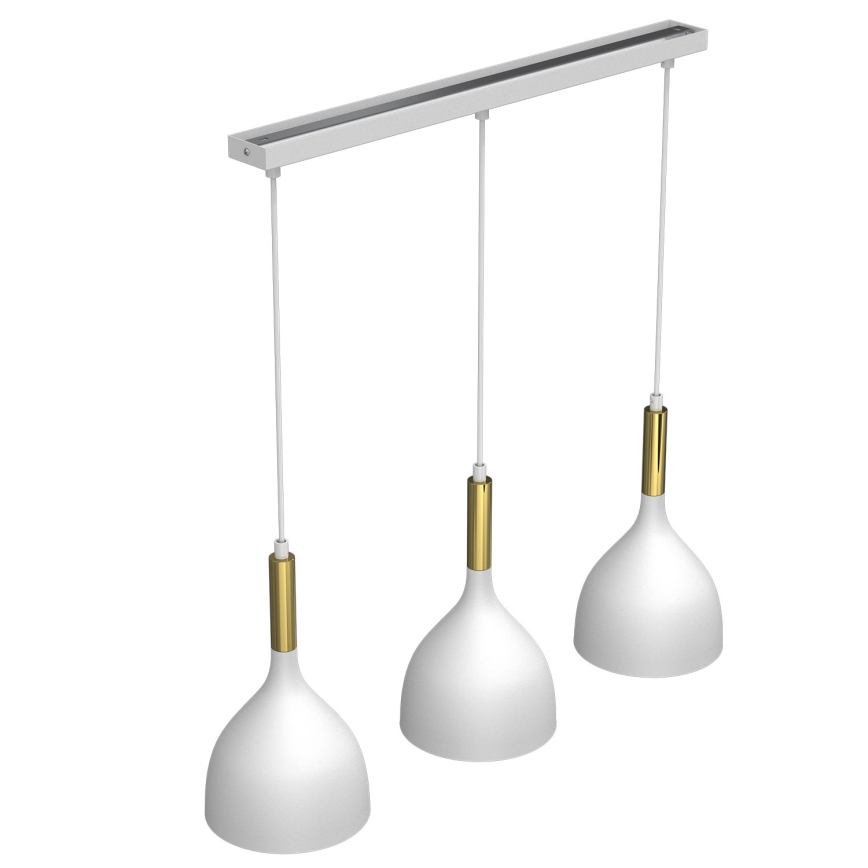 Chandelier on a string NOAK 3xE27/15W/230V white/gold