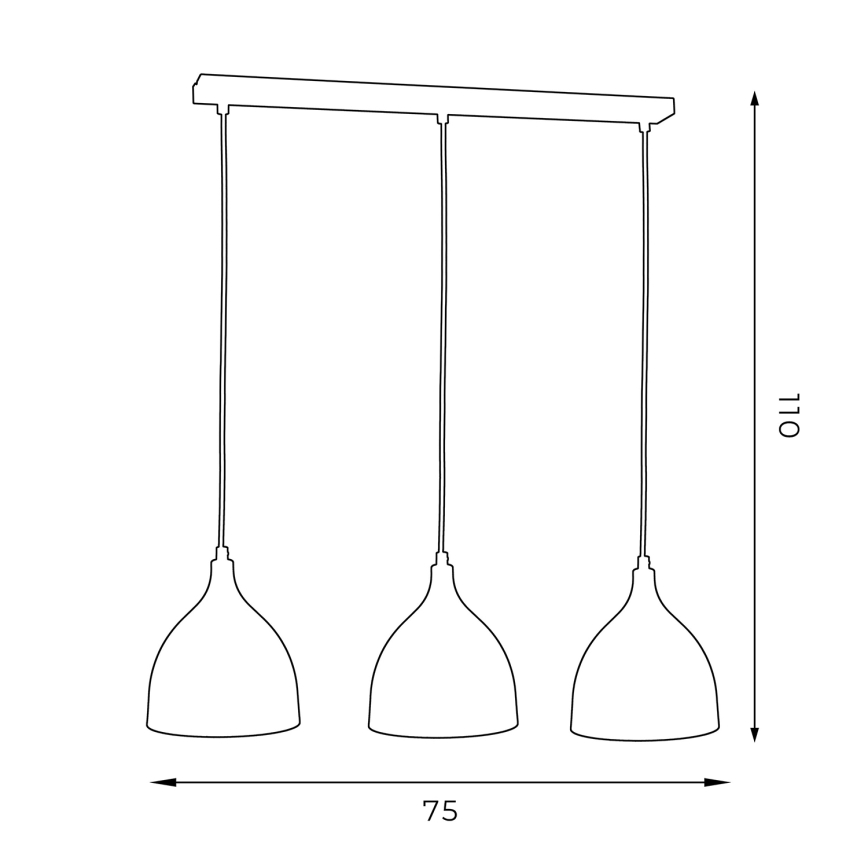 Chandelier on a string NOAK 3xE27/15W/230V white