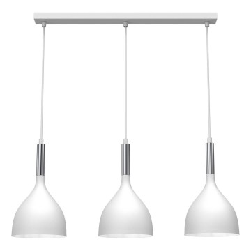 Chandelier on a string NOAK 3xE27/15W/230V white/shiny chrome