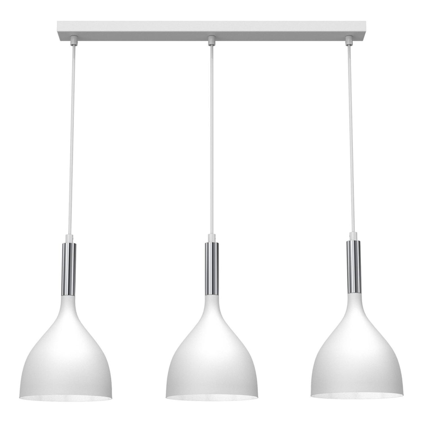 Chandelier on a string NOAK 3xE27/15W/230V white/shiny chrome