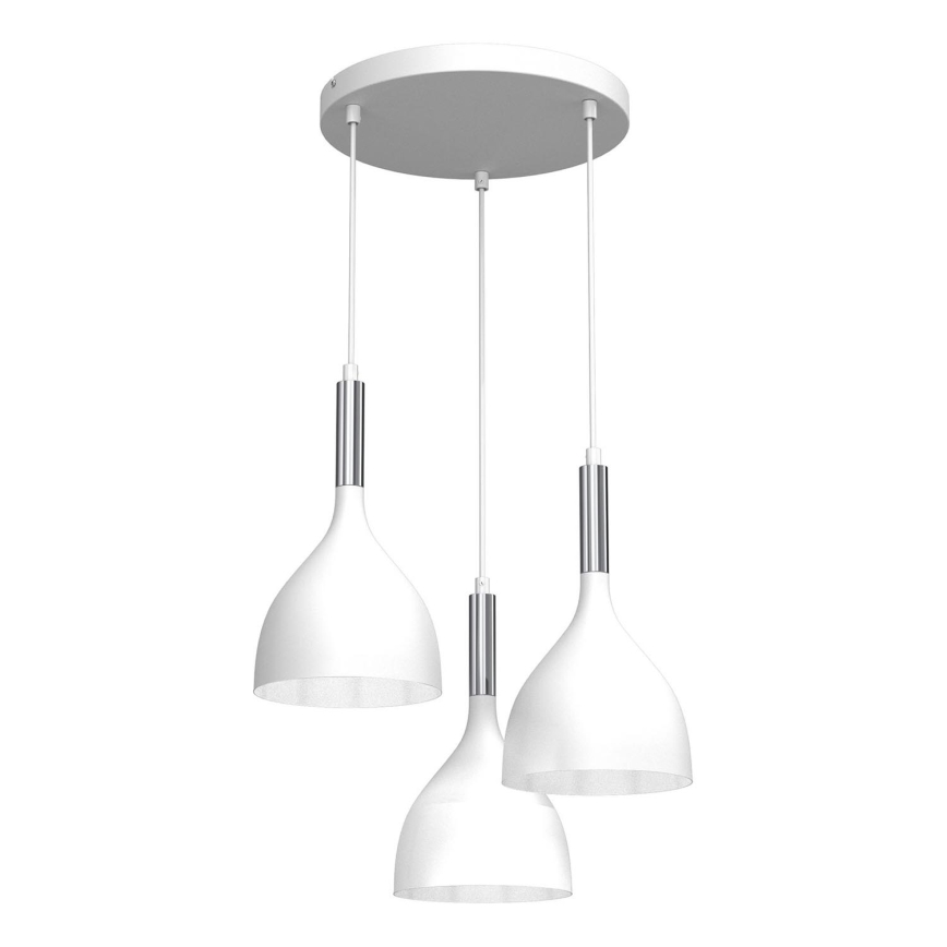 Chandelier on a string NOAK 3xE27/15W/230V white/shiny chrome