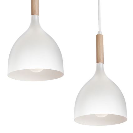 Chandelier on a string NOAK 5xE27/15W/230V white/beech