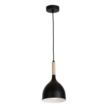 Chandelier on a string NOAK WOOD 1xE27/15W/230V black/beech