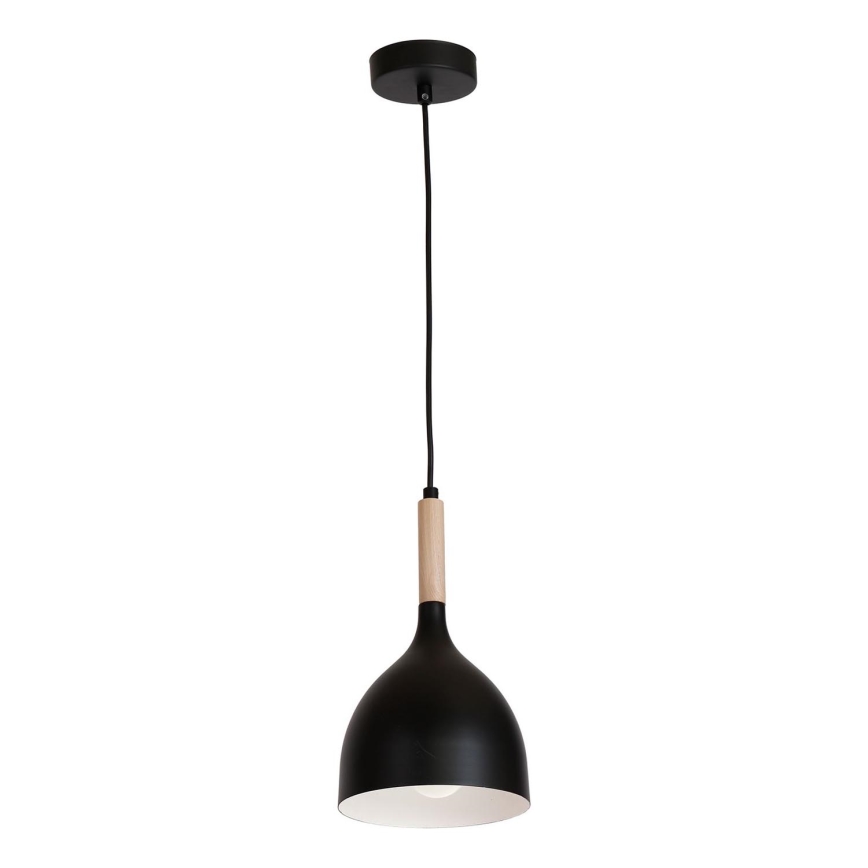 Chandelier on a string NOAK WOOD 1xE27/15W/230V black/beech